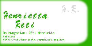 henrietta reti business card